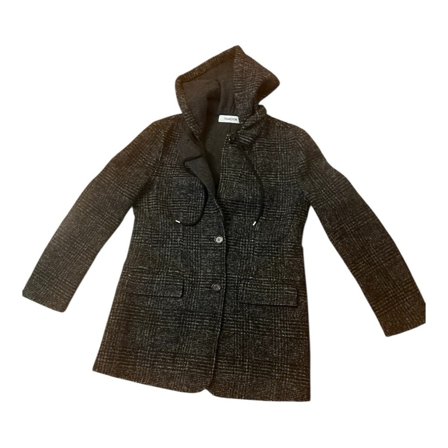 THAKOON Hooded Tweed Coat Blazer Gray Women’s New