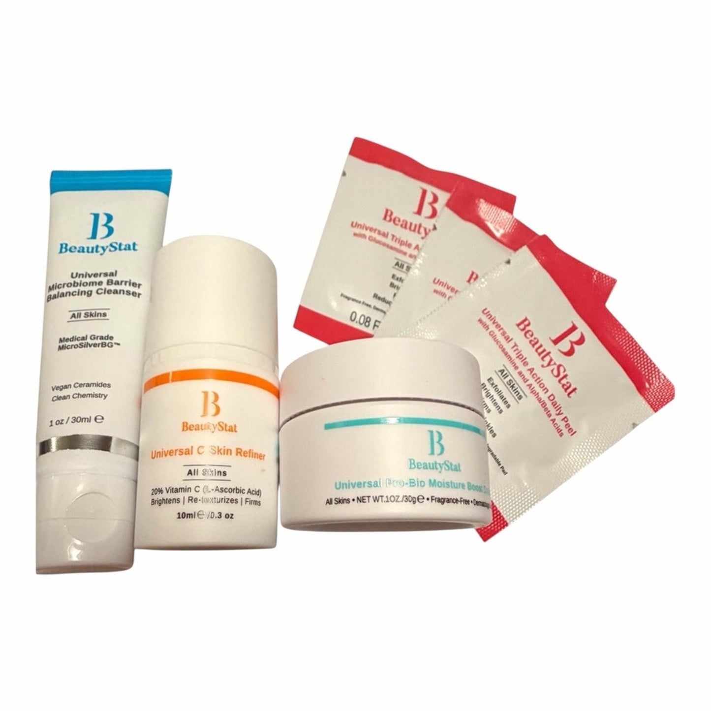 BeautyStat Brighten & Strengthen Travel Starter Set | 20% Vitamin C | $49 Value Boxed