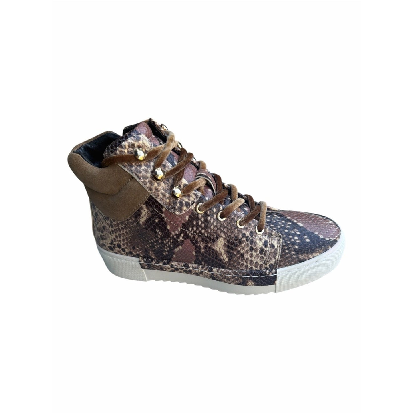 Cecelia NY Silow Snake Print High Top Y2K vibe Sneakers Velvet Laces NIB Size 8
