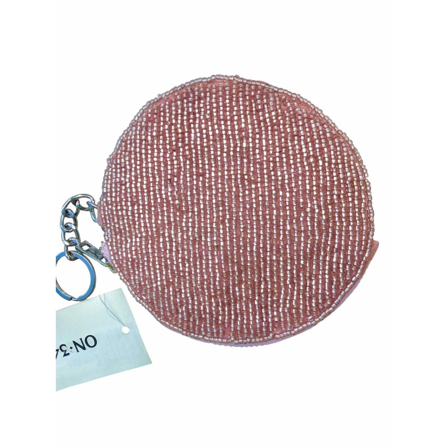Coquette Pink Beaded Bow Coin Purse Bag Charm Keychain NWT