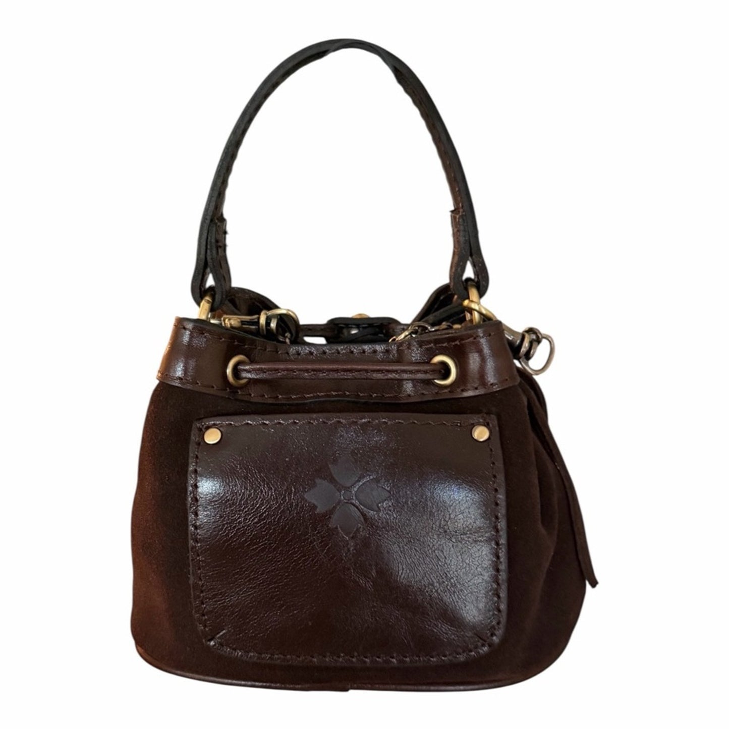 Patricia Nash Mini Elisa Fringe Bucket Bag NWT | Coastal Cowgirl Brown Leather