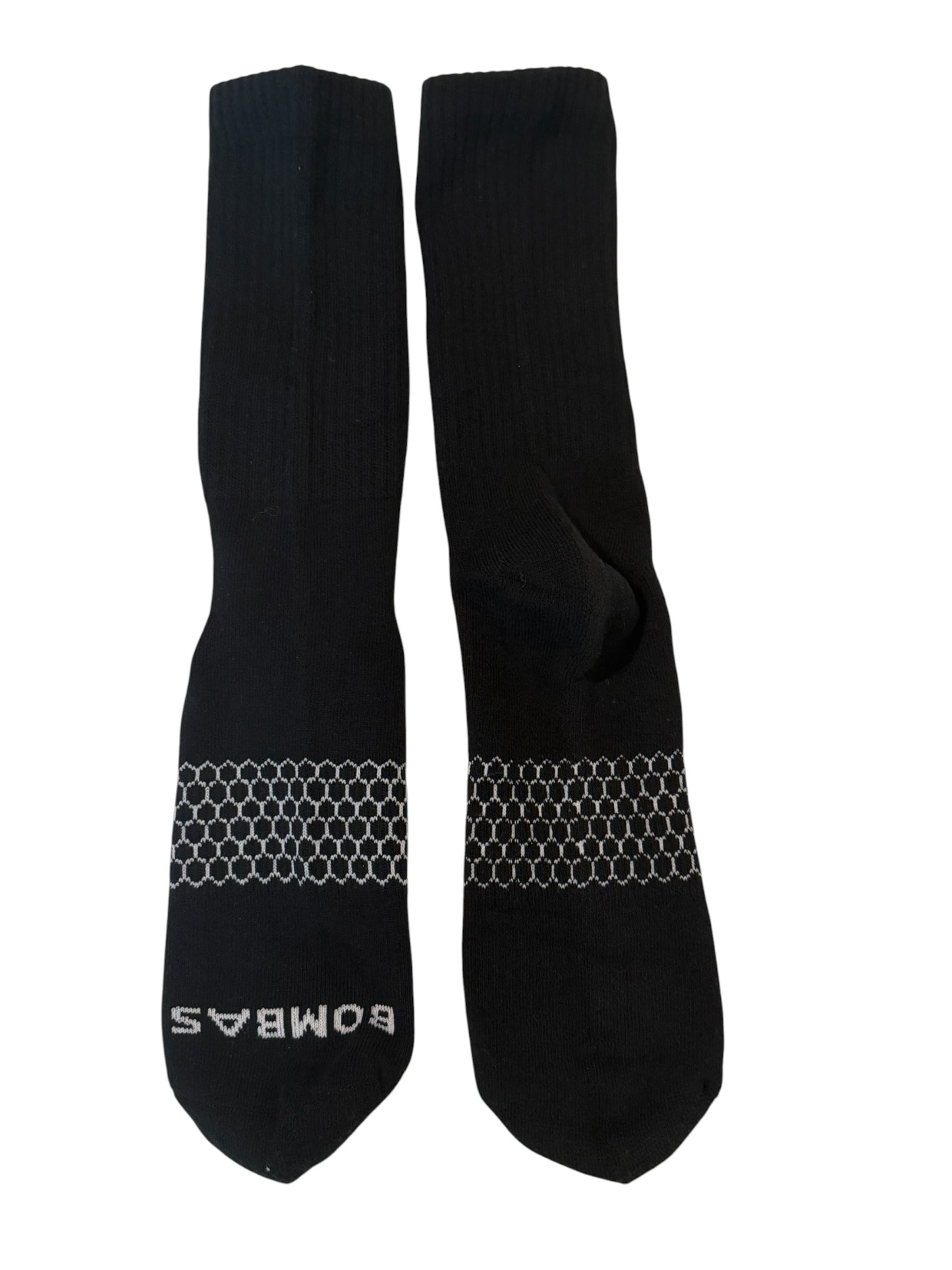 Bombas Honeycomb Crew Socks 3-Pack Black Size Large Cushioned Arch Support Men Women