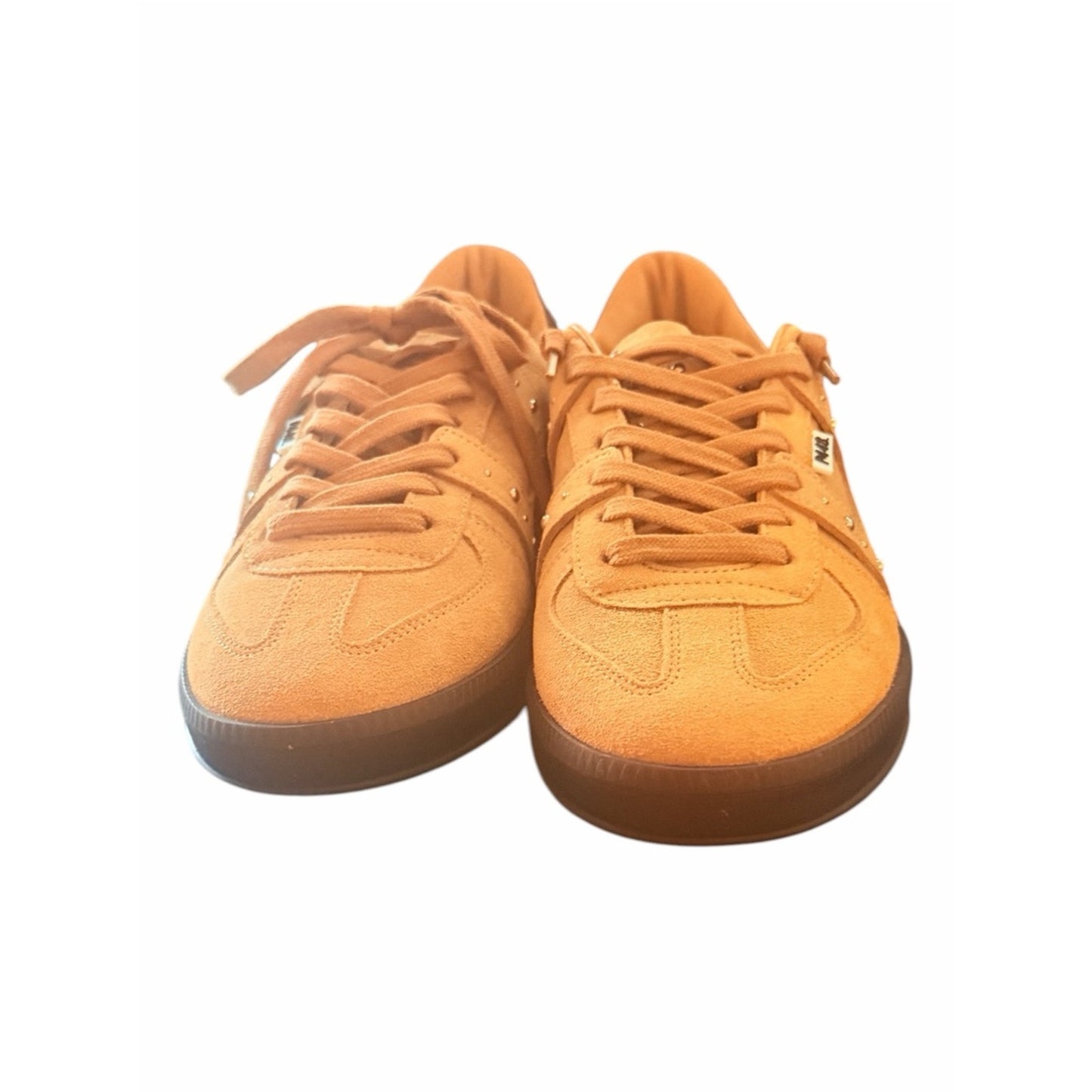 P448 Monza Cognac Sand Suede Studded Sneakers NIB EU 38 US 7.5/8