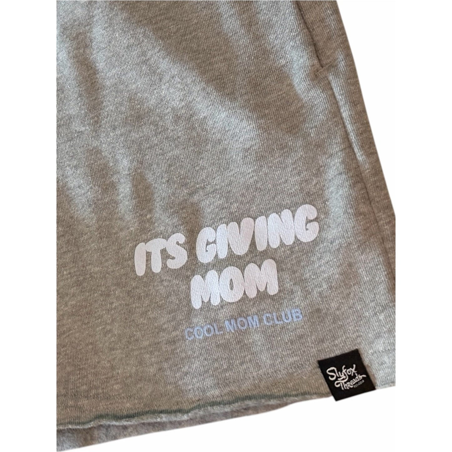 NWOT Stylefox Threads “It’s Giving  Mom” Gray Lounge Sweat Shorts Small