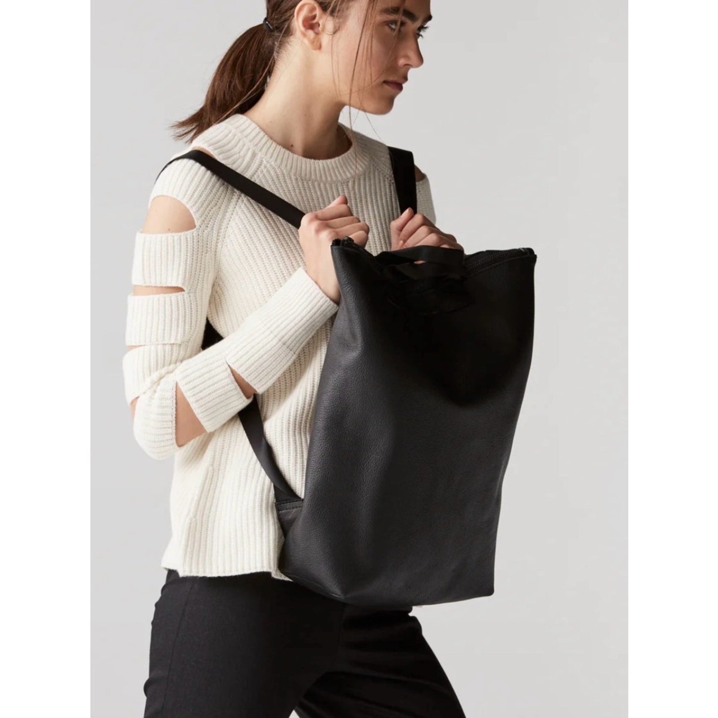 Ampersand As Apostrophe Taupe Python Leather Backpack - Tote Large Unisex NWT