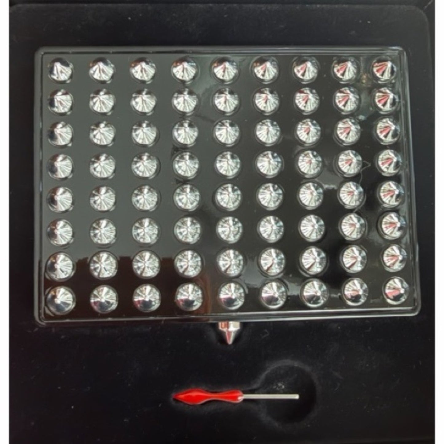 Christian Louboutin Black  & Silver Studded Case NWB & Key NWB