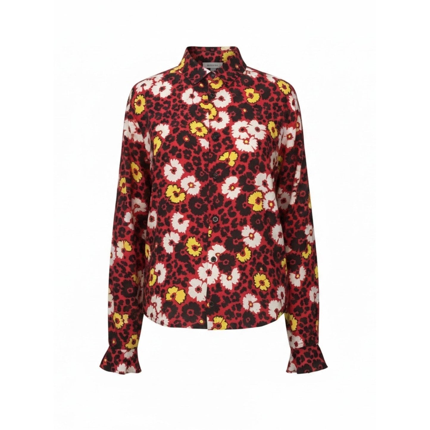 The Kooples Men’s M Animal Print Floral Button Down Shirt Slim Fit Unisex NWT