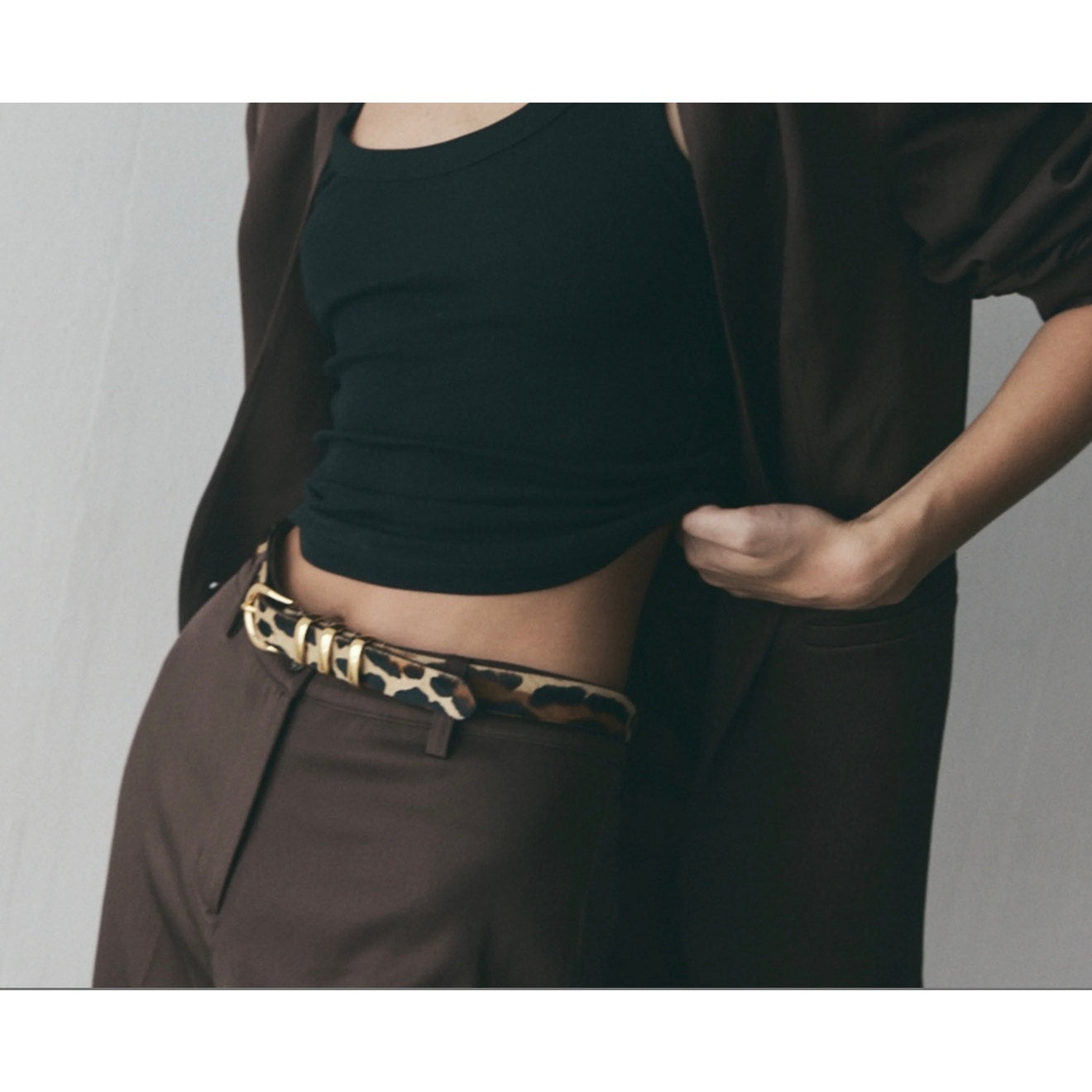 B-Low The Belt Kad Leopard Calf Hair Hip Belt XL NWT Made in Italy Gold Hardware