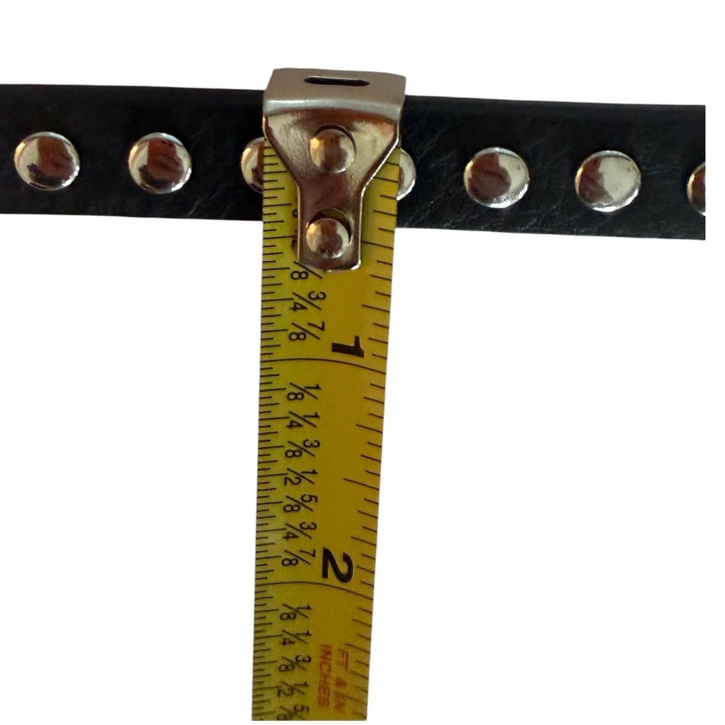 B-Low The Belt Liz Studded Leather Belt Black Silver Size L - 35–38 Waist NWT