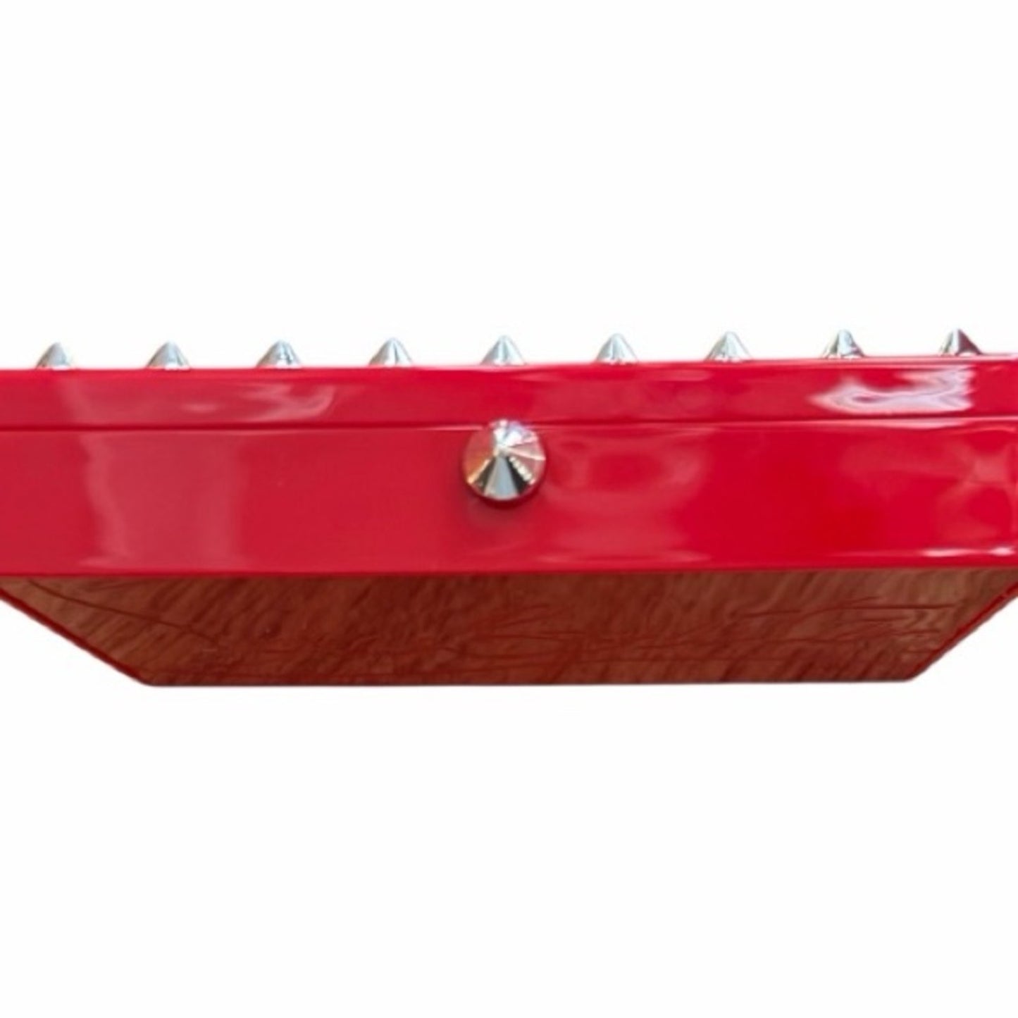 Christian Louboutin Red & Silver Studded Case & Key NWB