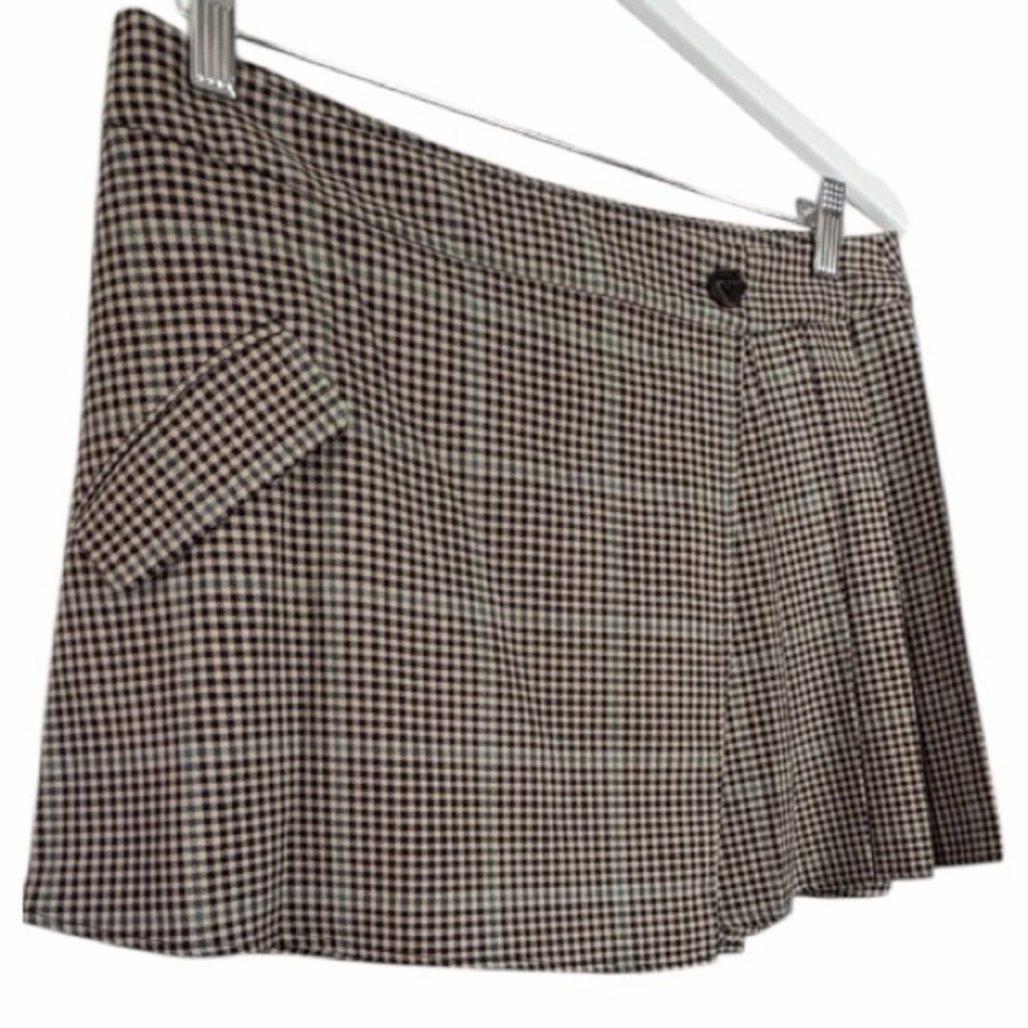 Rails Adriana Wrap Mini Skirt Size 10 Brown Beige Teal Plaid NWT