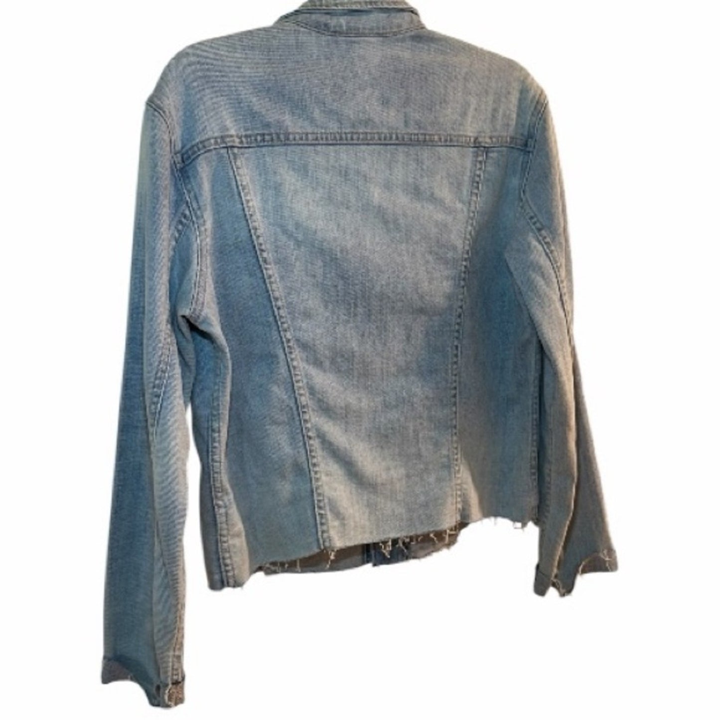 L'AGENCE Slim Raw Jean Jacket Janelle Size Large NWT