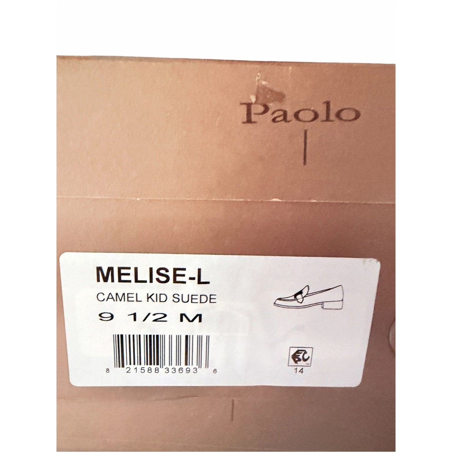 Linea Paolo Melise Camel Kid Suede Chain Loafers NIB Size 9.5