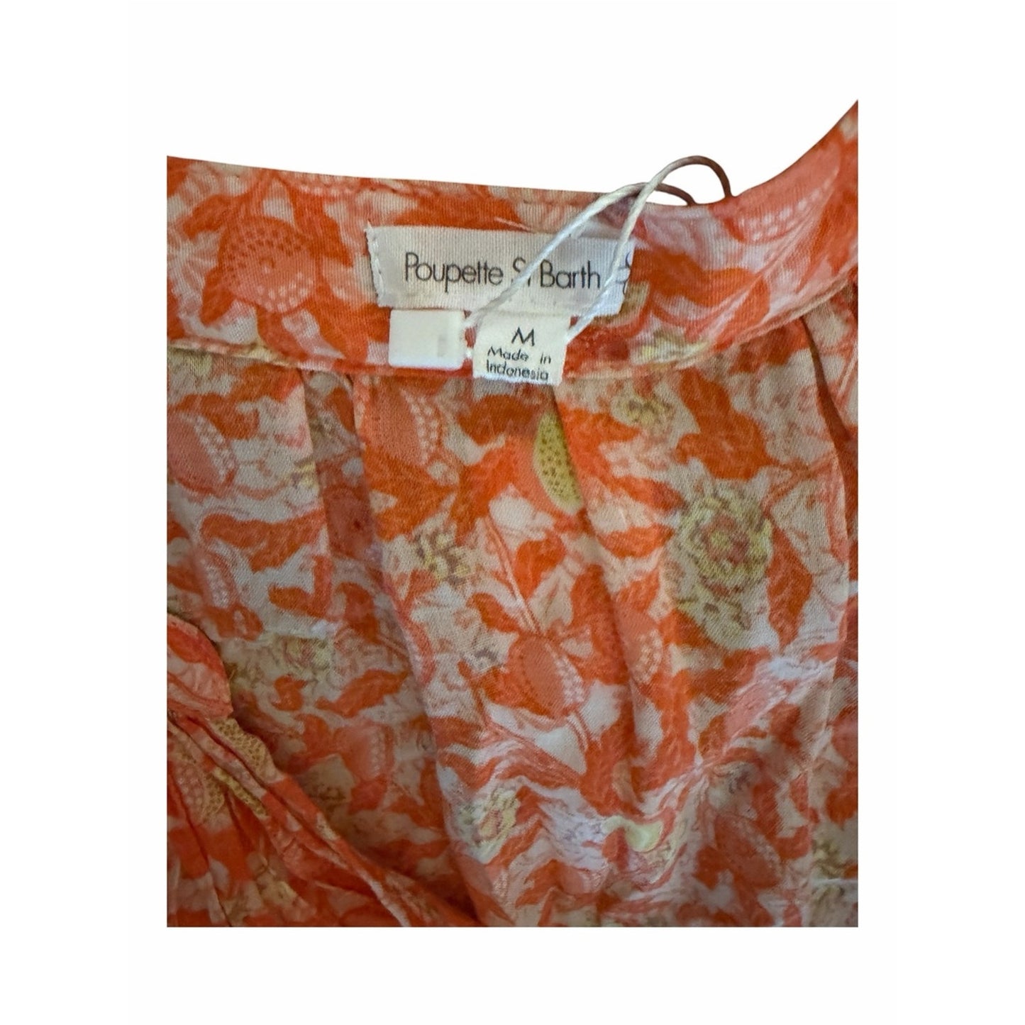 POUPETTE ST BARTH Bona V Mini Dress Orange Lemon Print NWT Size Medium