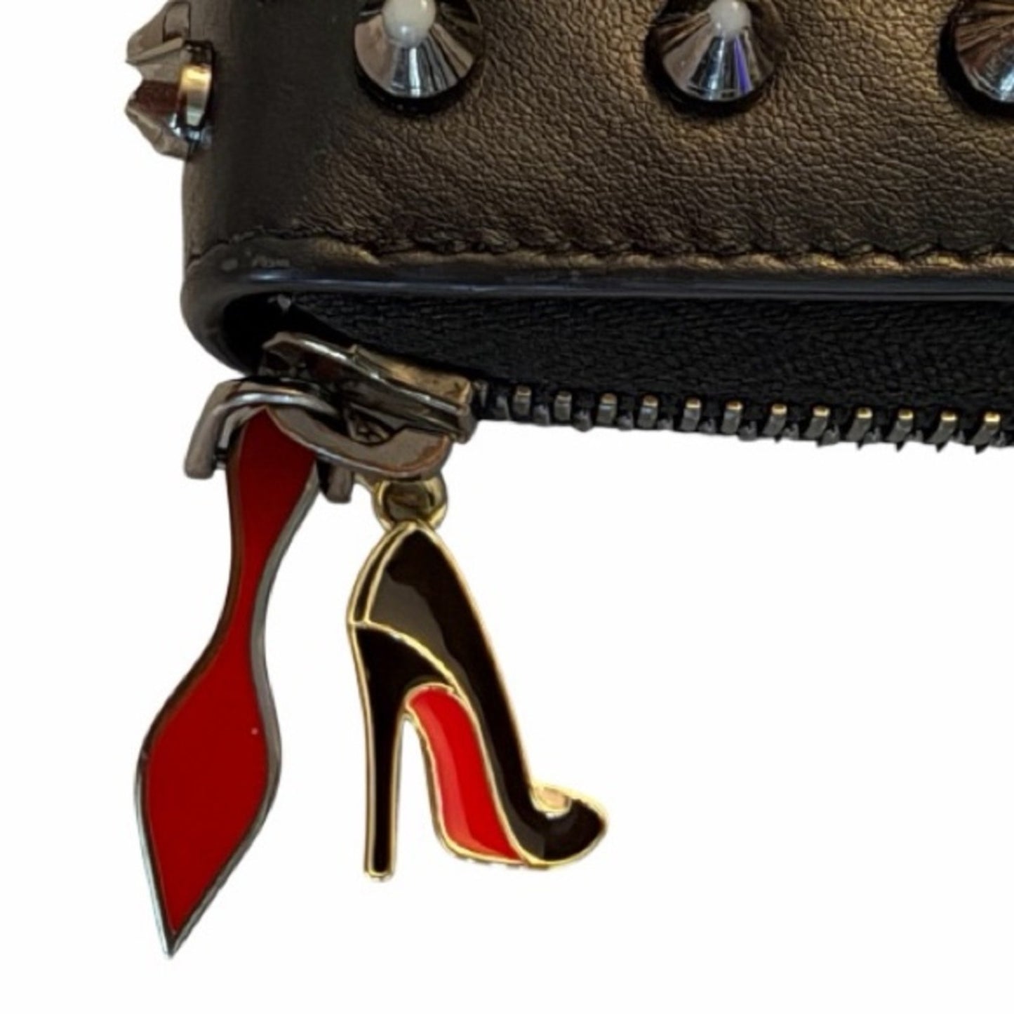 Christian Louboutin Iconic Sgnature Red Bottom Black High Heel Charm NIB