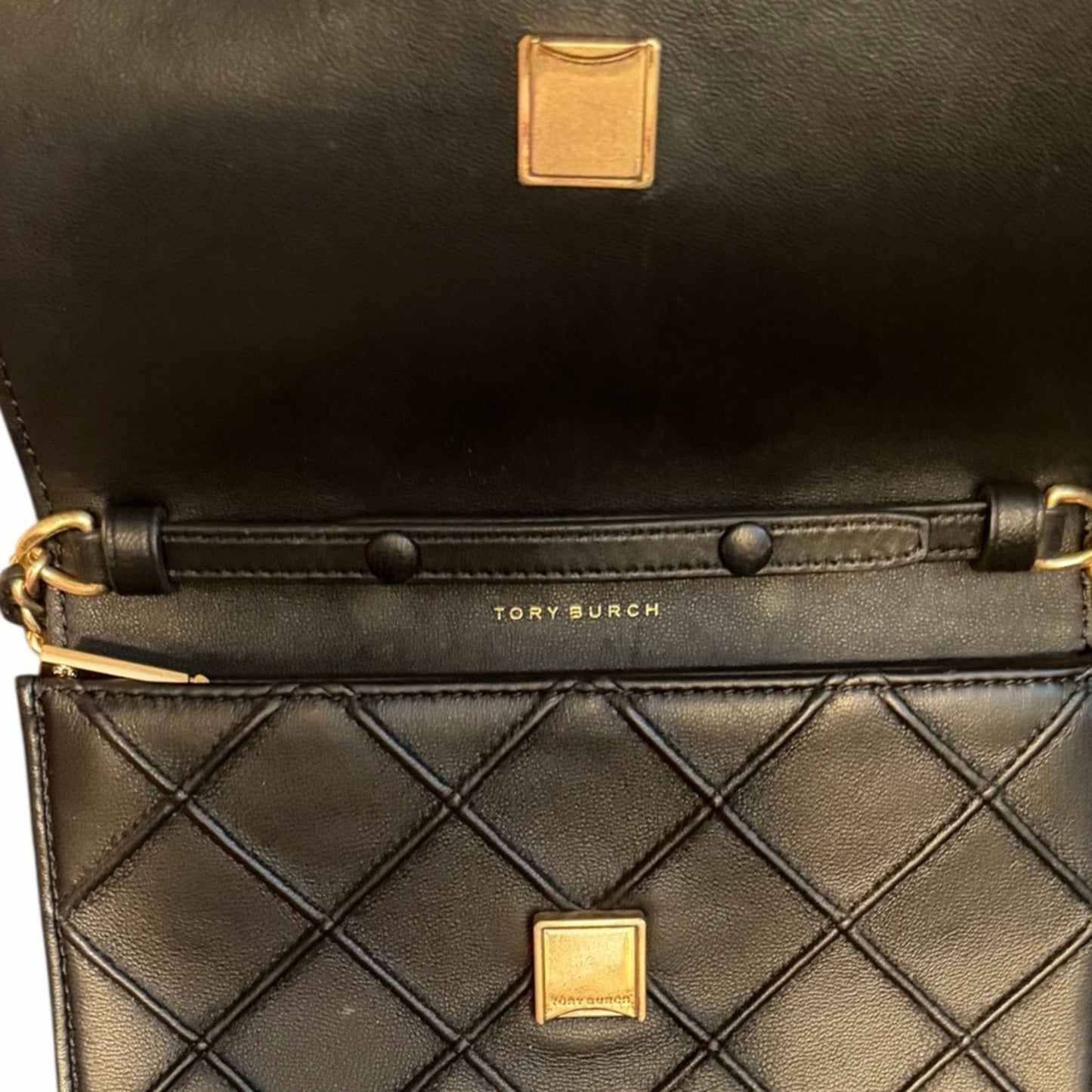 Tory Burch Fleming Soft Chain Wallet Crossbody - Black