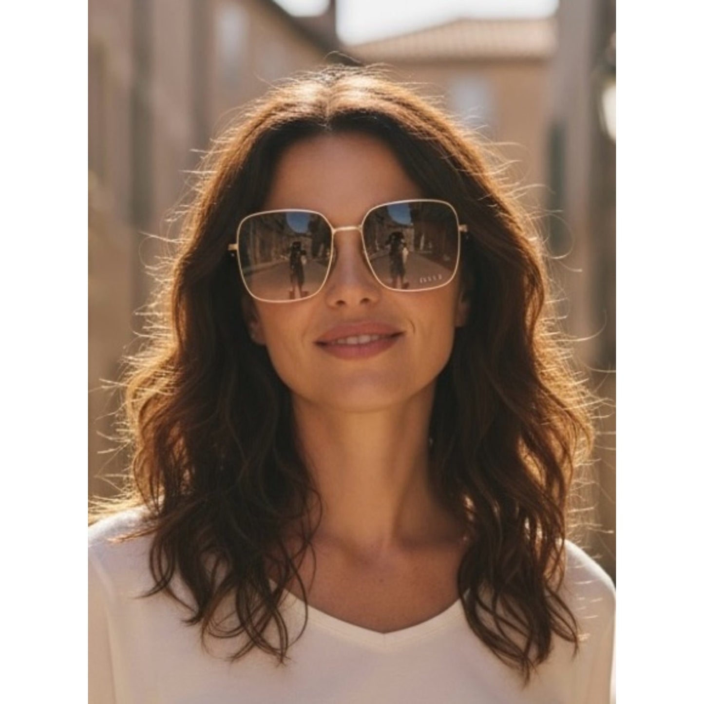 NWT Gucci GG0438S Gold Metal Square Sunglasses Grey Lens 60□17-140 Made in Italy