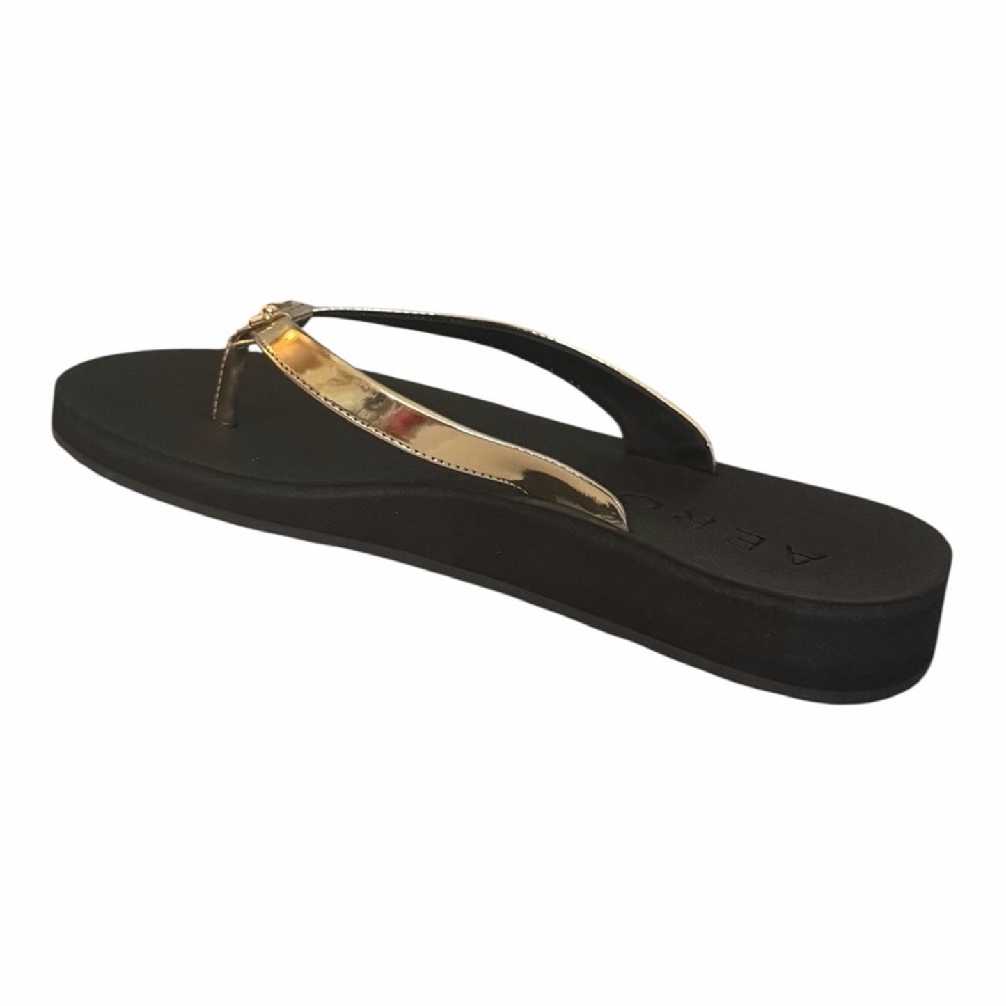 Aerosoles Jace Gold Mirror Flip Flop Sandals 9.5M Comfort Thong NWT