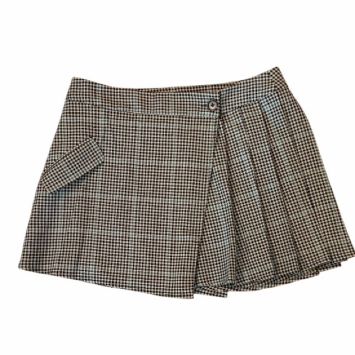 Rails Adriana Wrap Mini Skirt Size 10 Brown Beige Teal Plaid NWT