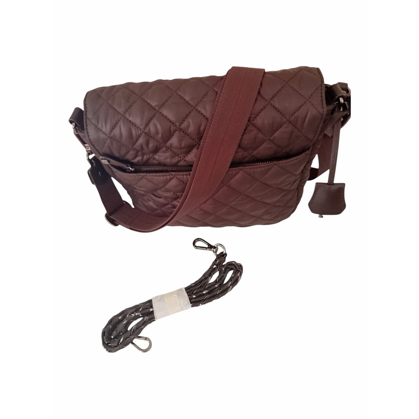 MZ Wallace Small Crosby Lock Crossbody Espresso Brown NWT 3 Straps