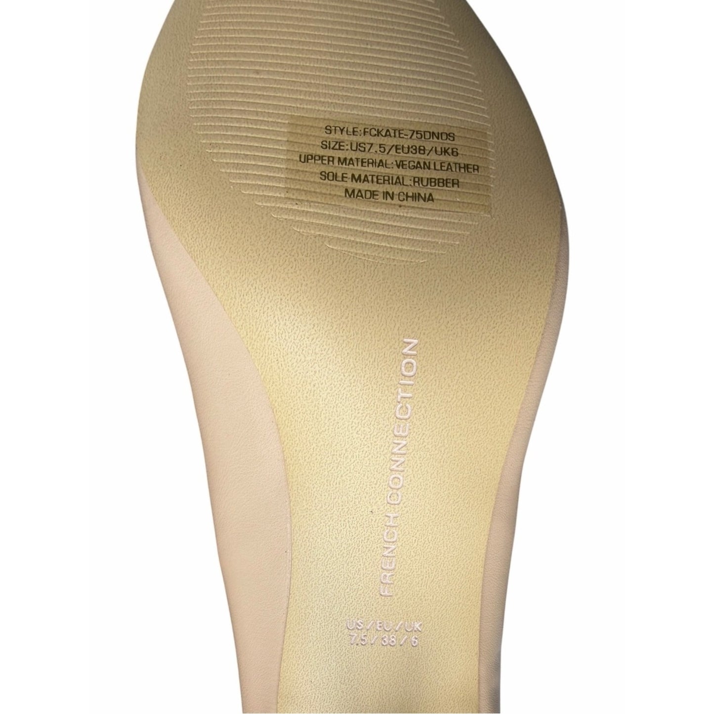 French Connection Nude Pointed Toe Pump Size 7.5 Vegan Leather Classic Pumps NIB
