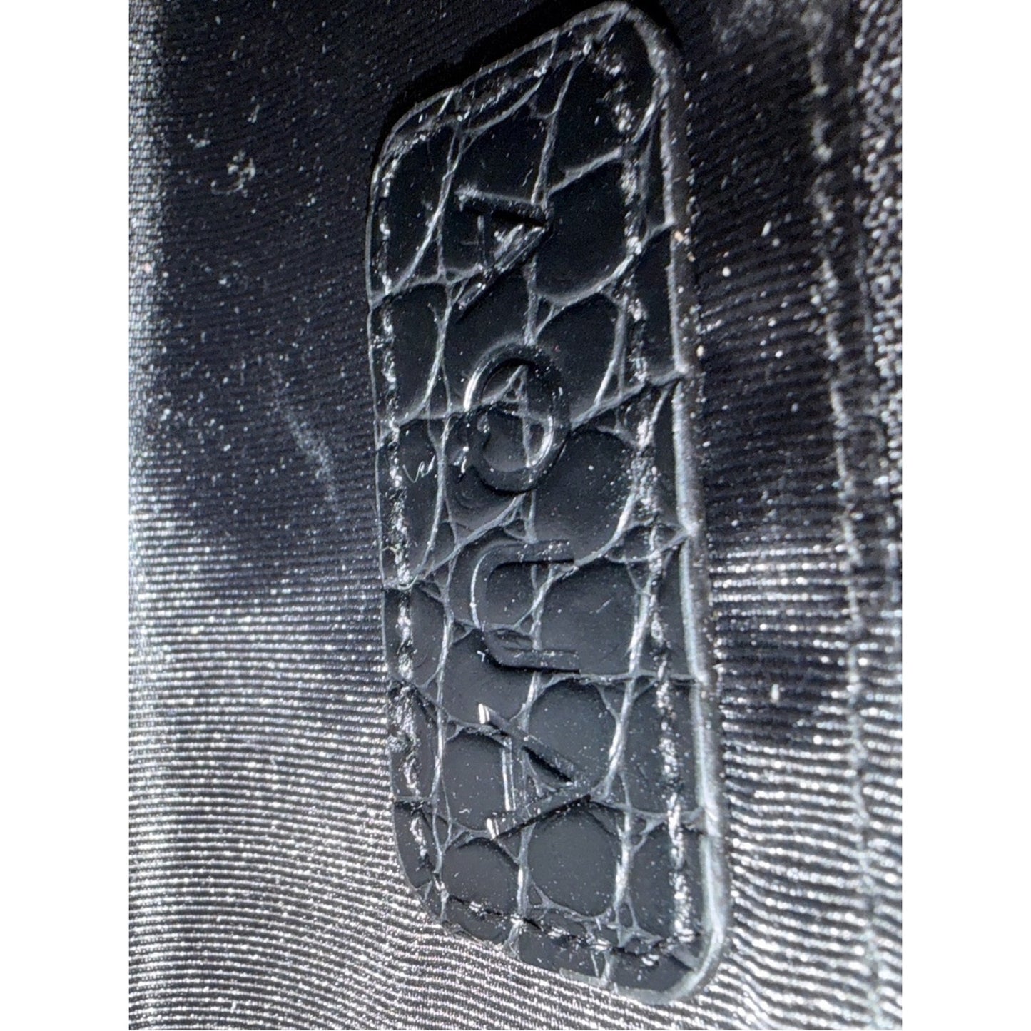 Aqua Black Croc Embossed East West Shoulder Bag Crossbody NWT
