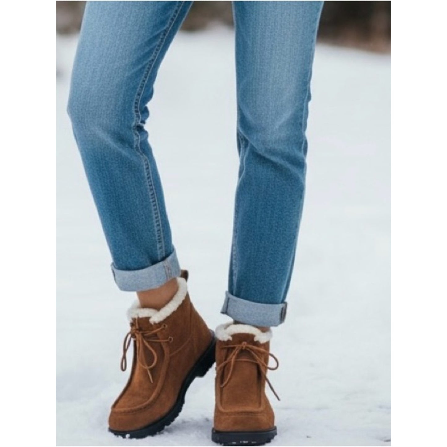Vince Sierra Lace-Up Suede Boots Elmwood Shearling Lined NIB Sz 9