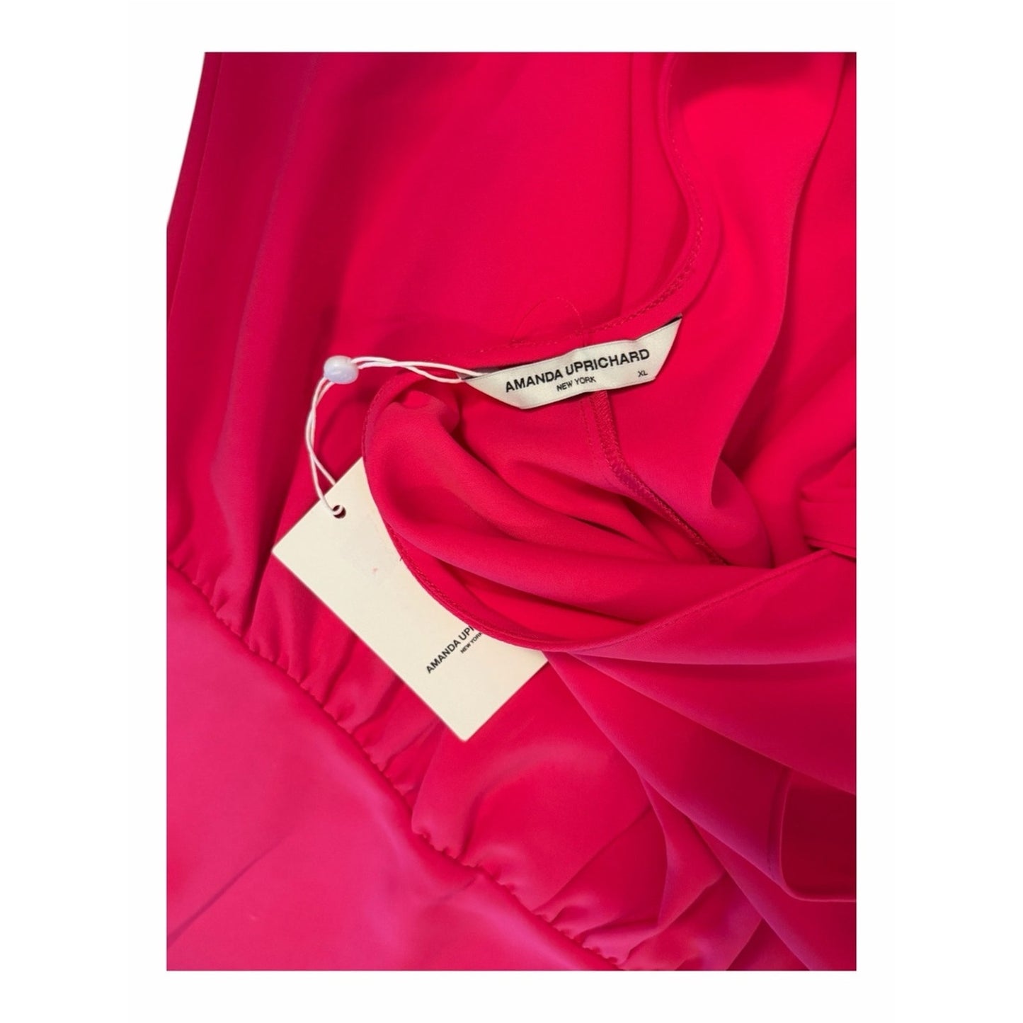 Amanda Uprichard Franny Hot Pink Midi Dress NWT XL Wedding Guest Cocktail