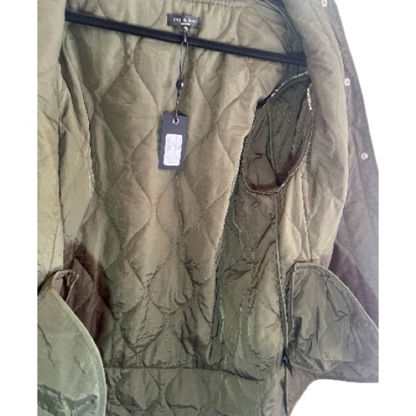 NWT Rag & Bone Winnie Mixed Media Jacket - Cream & Olive Woman’s size Med