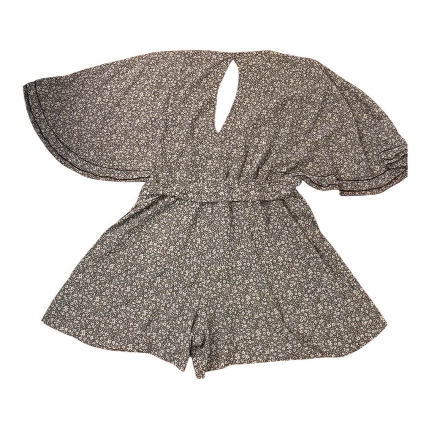 Rebecca Minkoff Floral Wrap Romper Flutter Sleeve Pockets Bloomcore Boho M