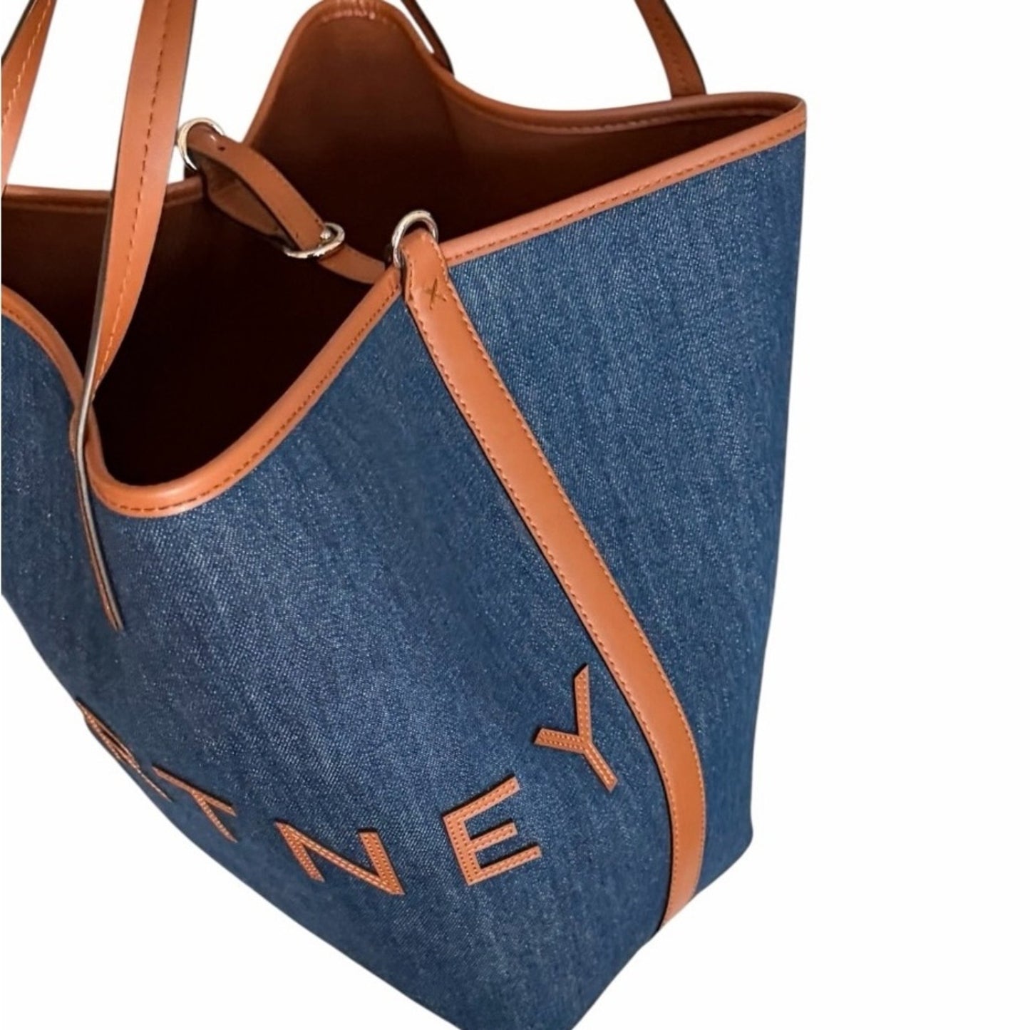 NWT Stella McCartney Logo Denim Shopper Tote | Scandi Girl Coastal Chic