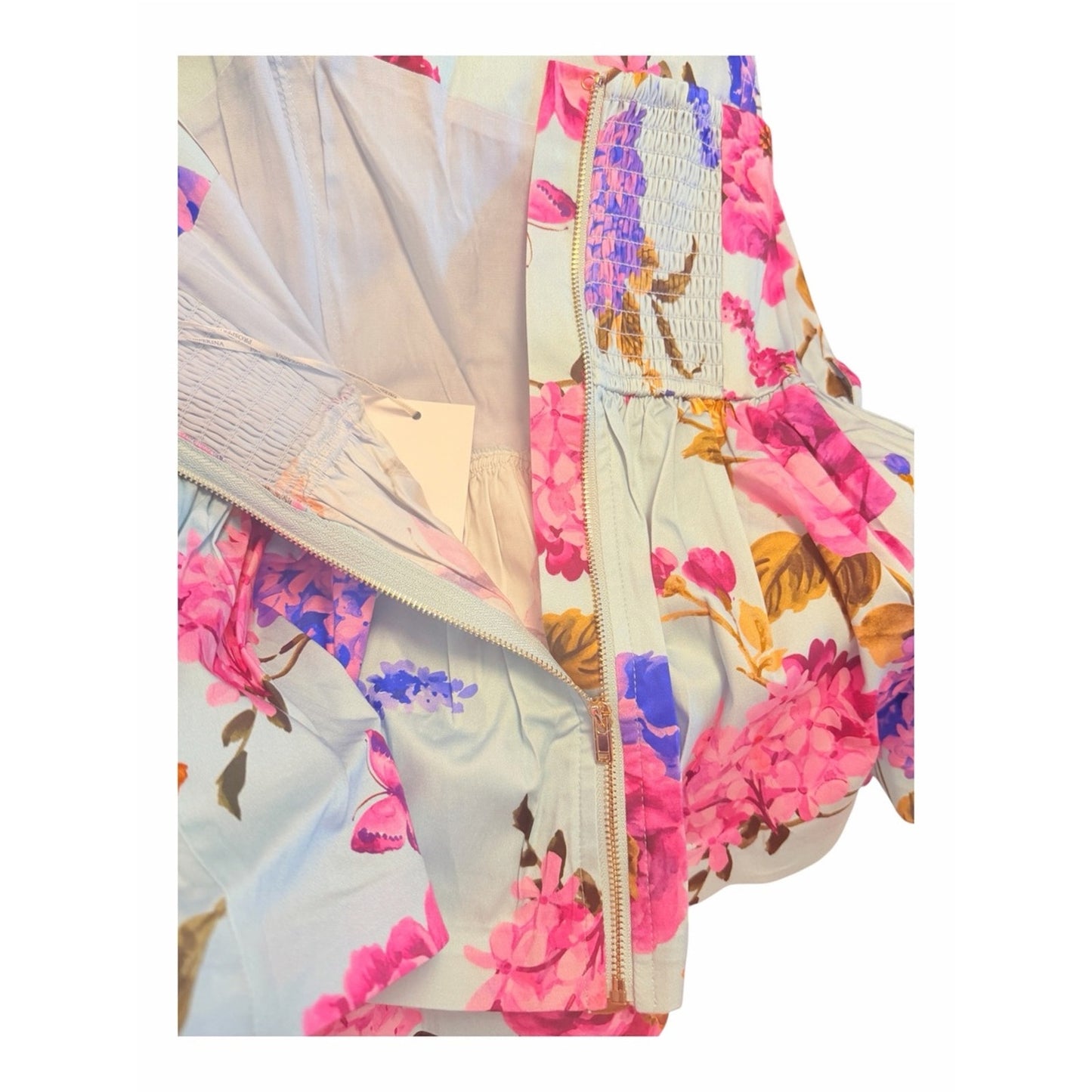 Prosperina Jamie Floral Bustier Peplum Belted Top NWT M