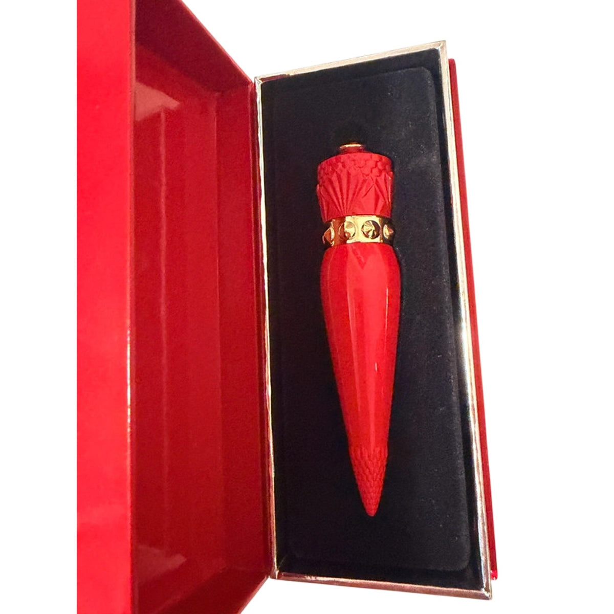 Christian Louboutin Red Refillable Lipstick Case + Papaya Nouba 531G