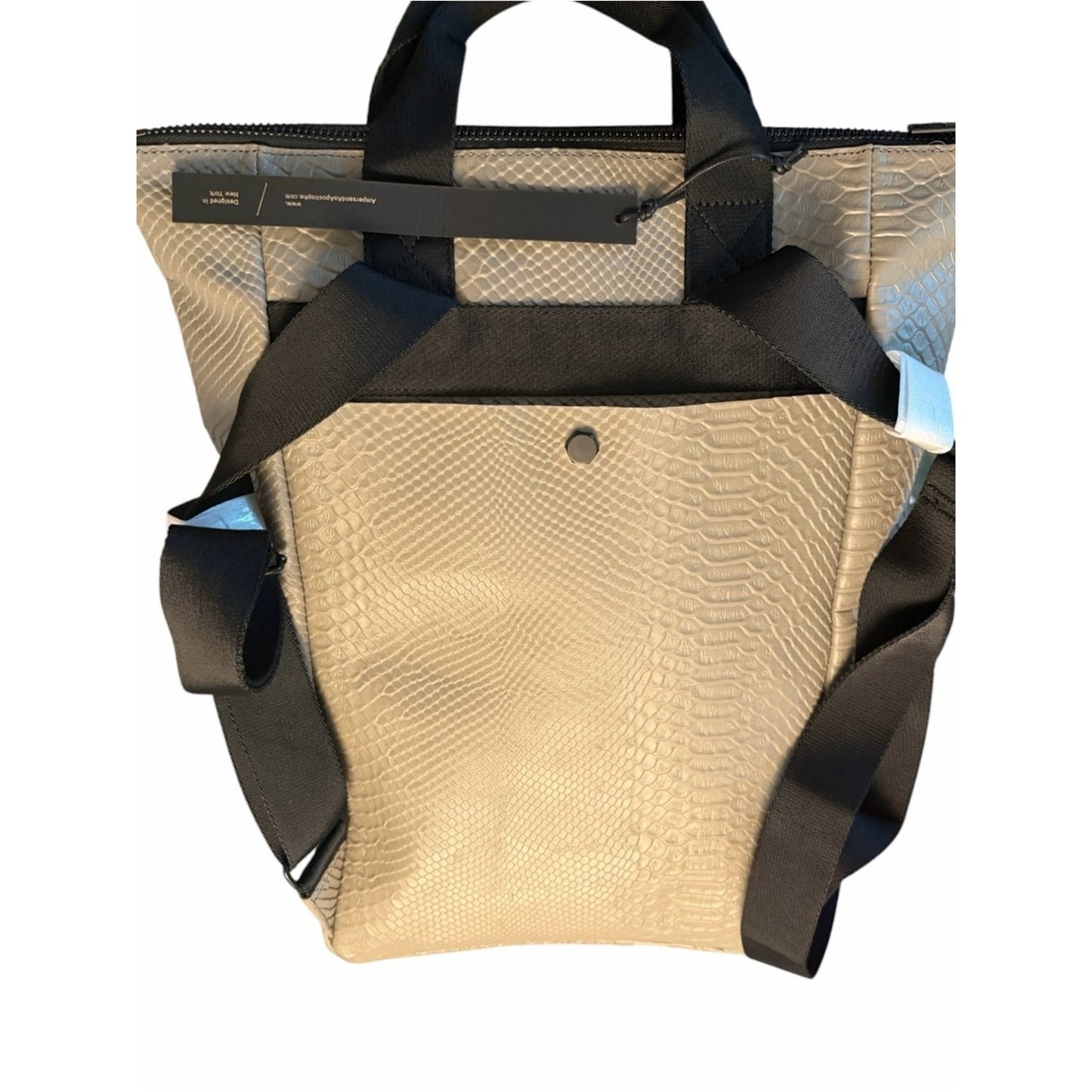 Ampersand As Apostrophe Taupe Python Leather Backpack - Tote Large Unisex NWT