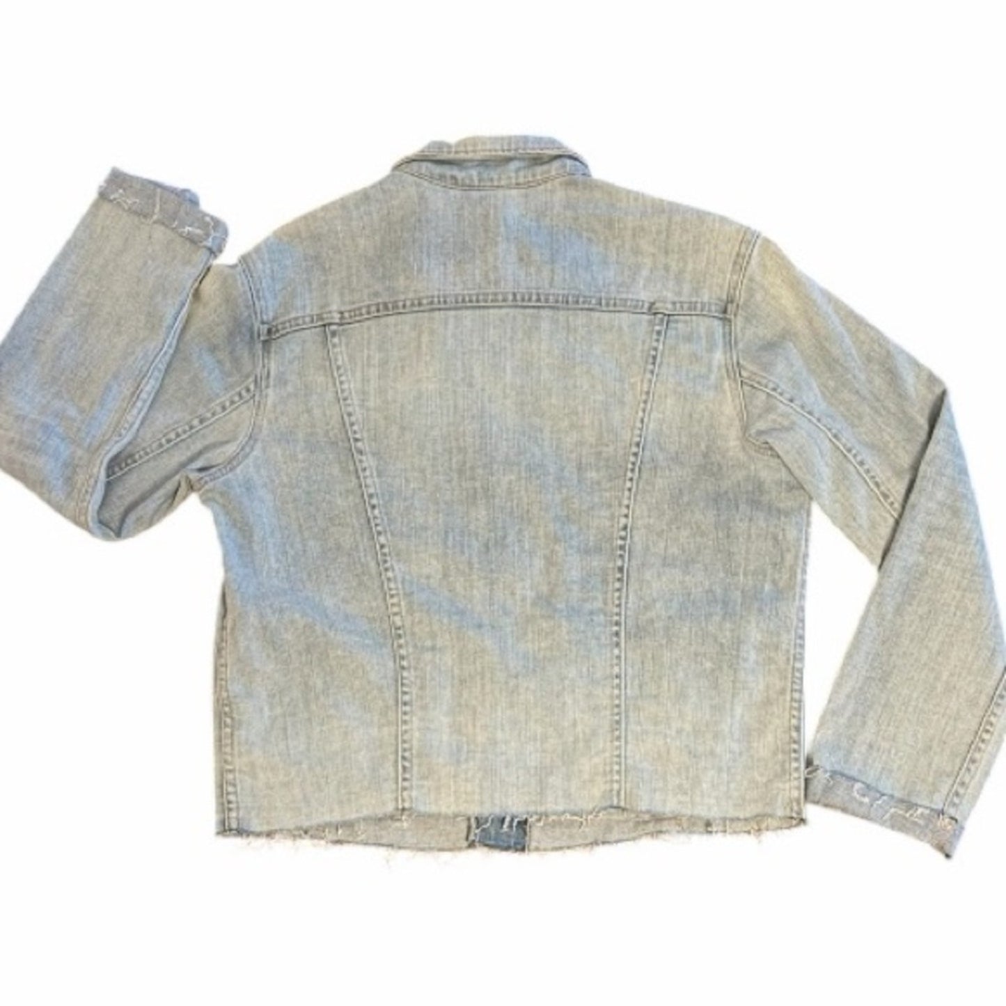 L'AGENCE Slim Raw Jean Jacket Janelle Size Large NWT