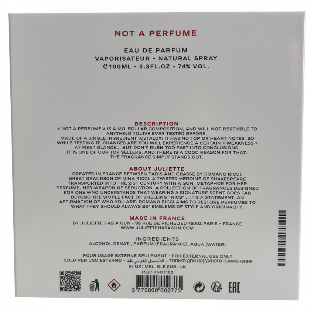 Juliette Has A Gun Not A Perfume Eau de Parfum 3.3 oz / 100mL NEW SEALED