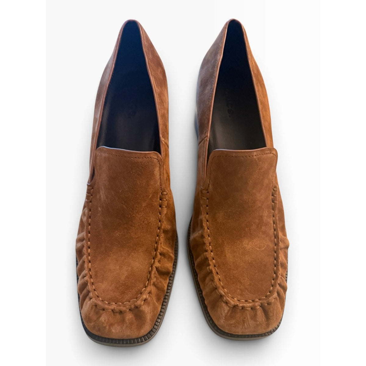 Vince Larose Suede Heeled Loafers Elm Wood Brown Women’s Size 10 NIB