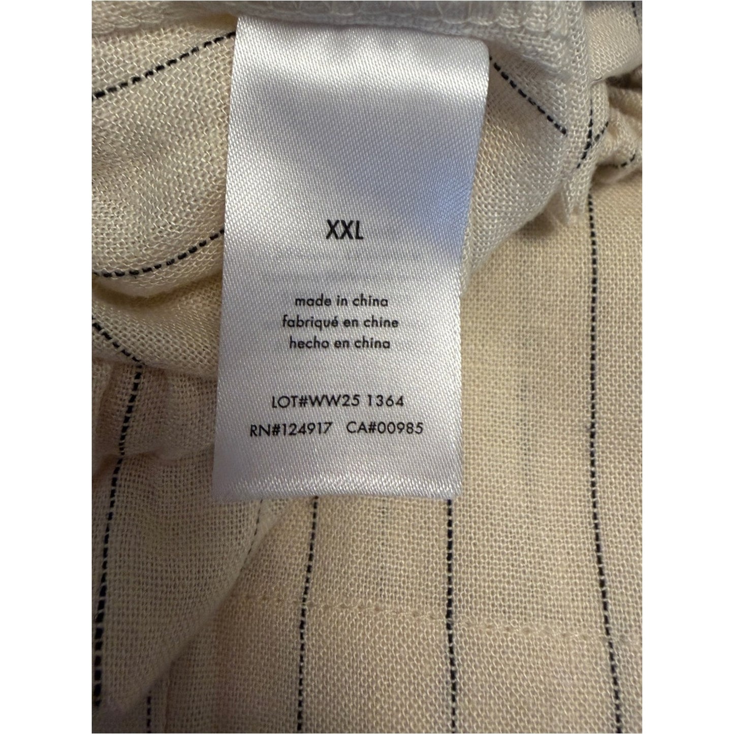 WeWoreWhat NWT Linen Blend Pinstripe Wide Leg Drawstring Pants XXL