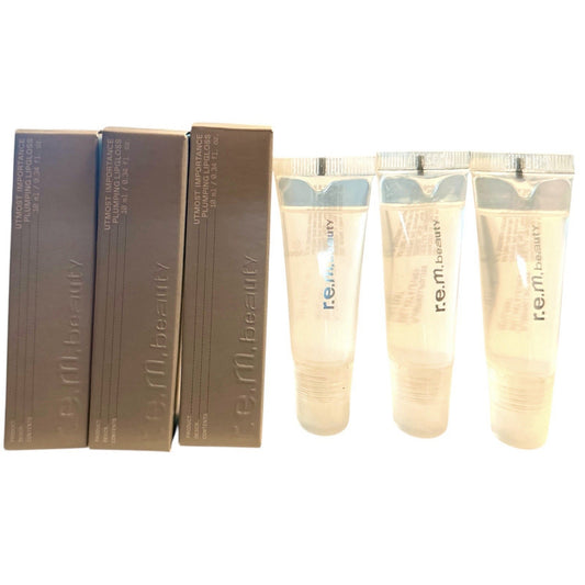 Lot of 3 r.e.m. beauty Utmost Importance Plumping Lip Gloss NEW Full Size NIB