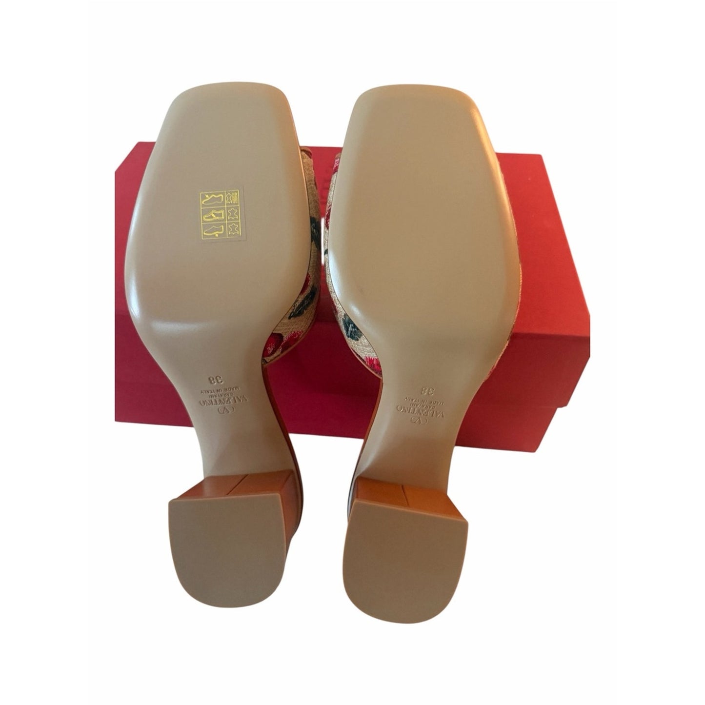 Valentino Garavani VLogo Cherryfic 60mm Slide Sandals EU 38 NIB MSRP $950