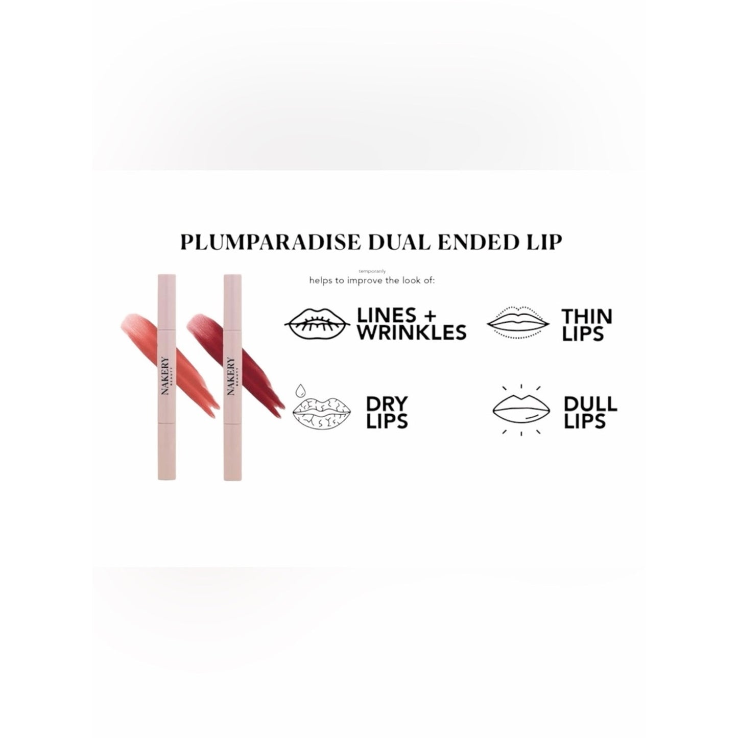 Nakery Beauty PLUMParadise Lip Peptide Bundle 3PC NIB Plumping Lip Care