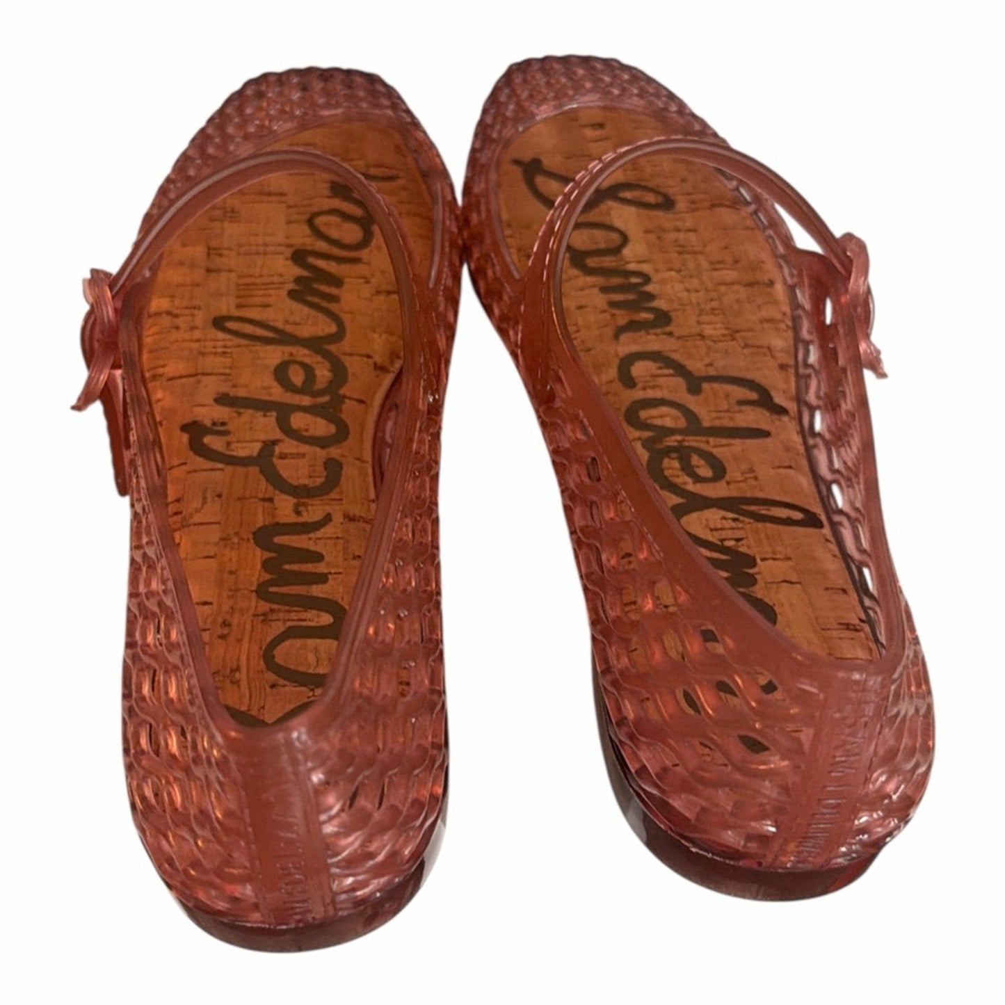 Sam Edelman Michaela Jelly Mary Jane Flats Pink Mauve Size 8M NIB