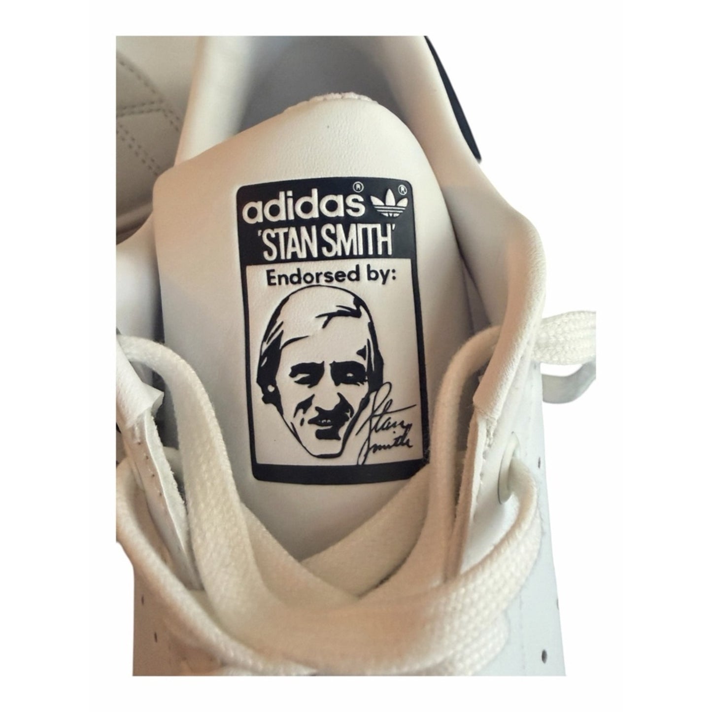 Adidas Stan Smith White Navy Leather Sneakers Women’s 11 NIB