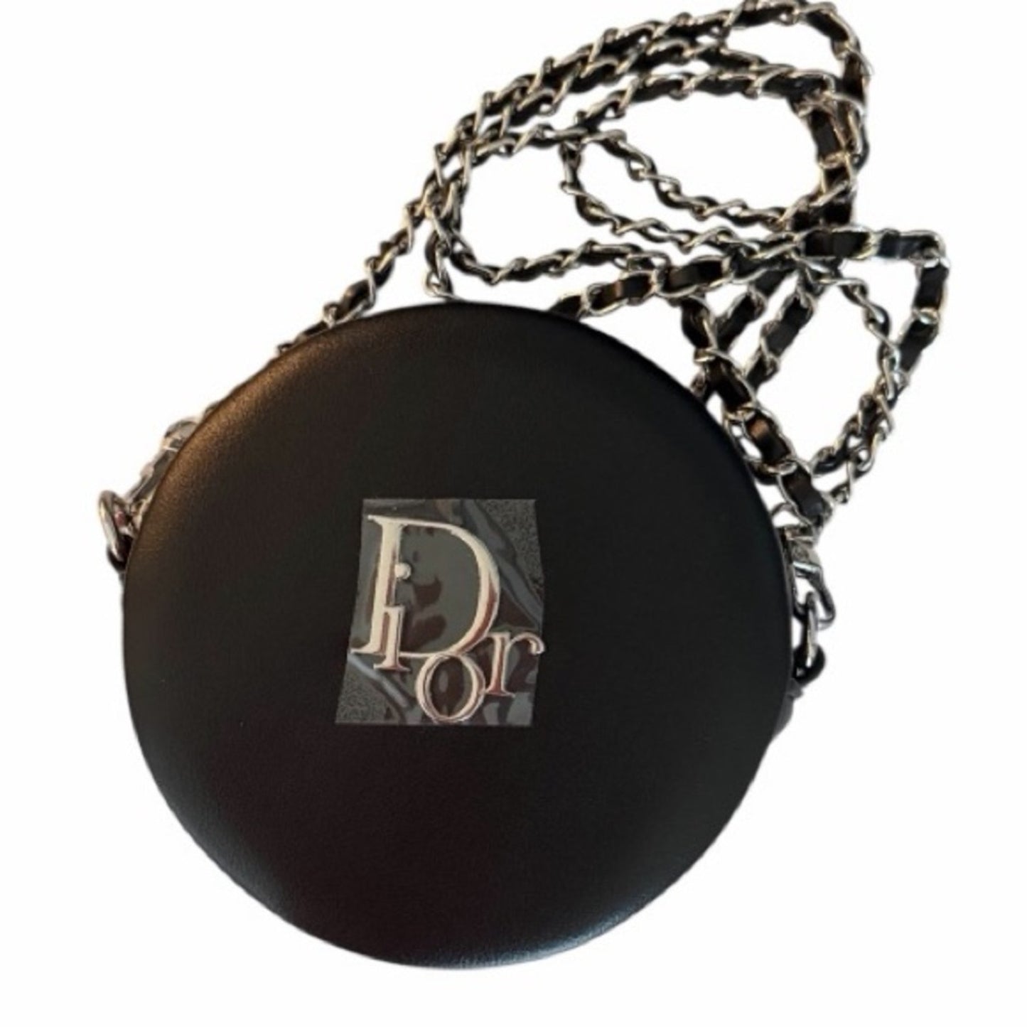 Christian Dior Beauty Mini Round Crossbody Chain Bag Black NIB
