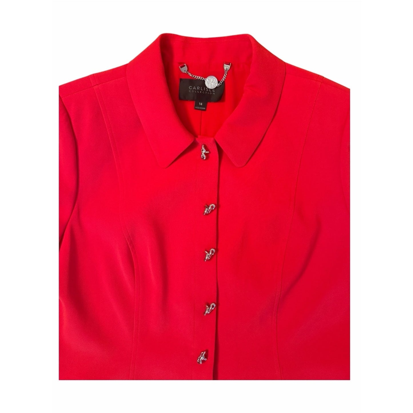 Carlisle Collection Red Peplum Blazer Size 14 New Everyday to Elevated Wear