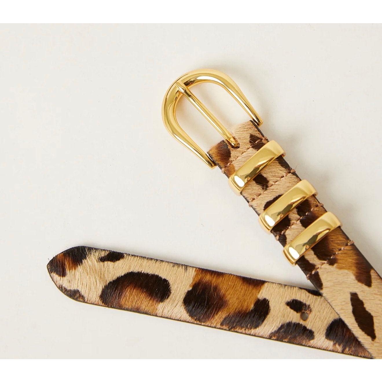 B-Low The Belt Kad Leopard Calf Hair Hip Belt XL NWT Made in Italy Gold Hardware