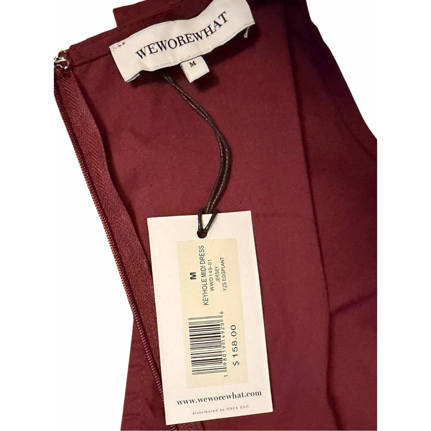WeWoreWhat Wine Color Cotton Poplin Maxi Dress M Fit & Flare NWT