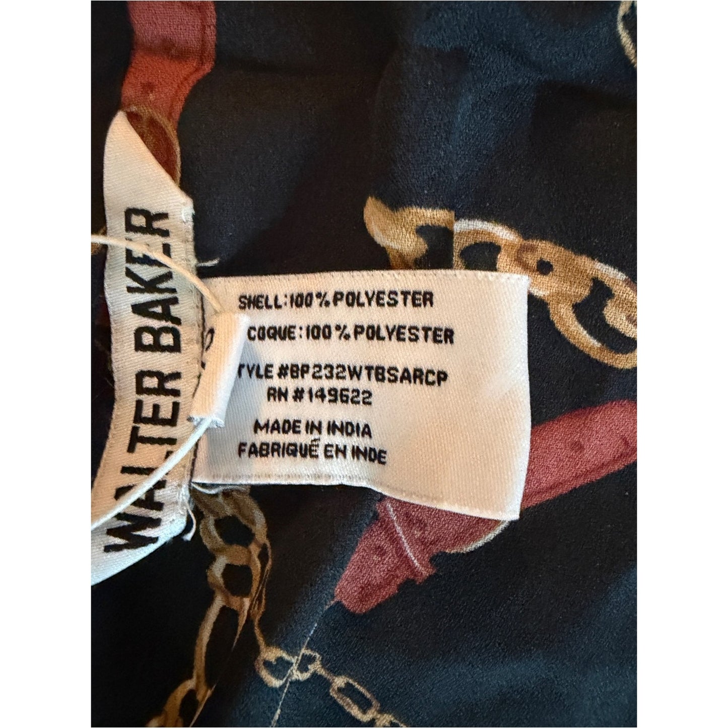 NWT Walter Baker Chain Print Sarong Wrap Skirt Beach Cover Up One Size Fits Most