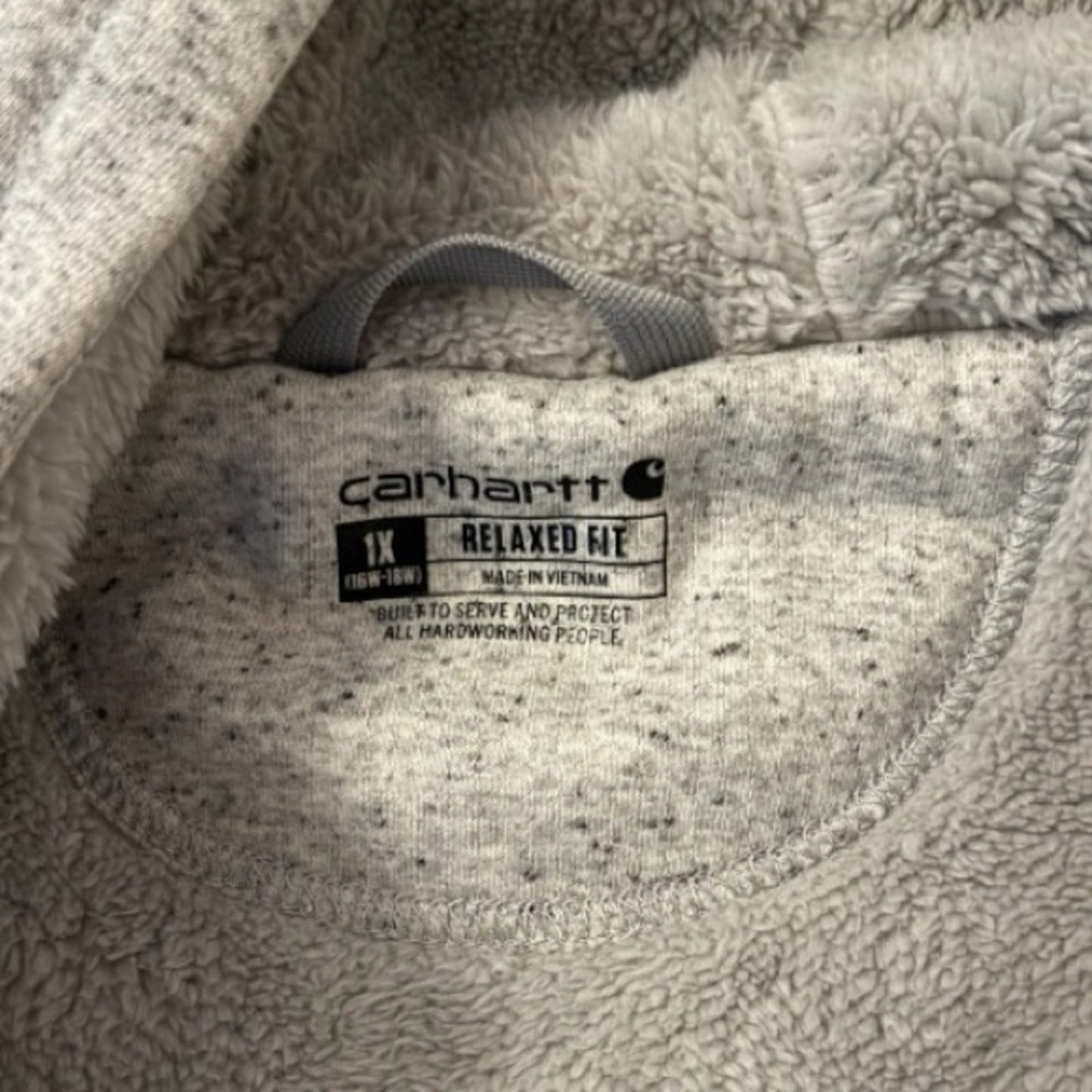 Carhartt Women's 1XL Sherpa Lined Full Zip Hoodie Jacket Gray NWT