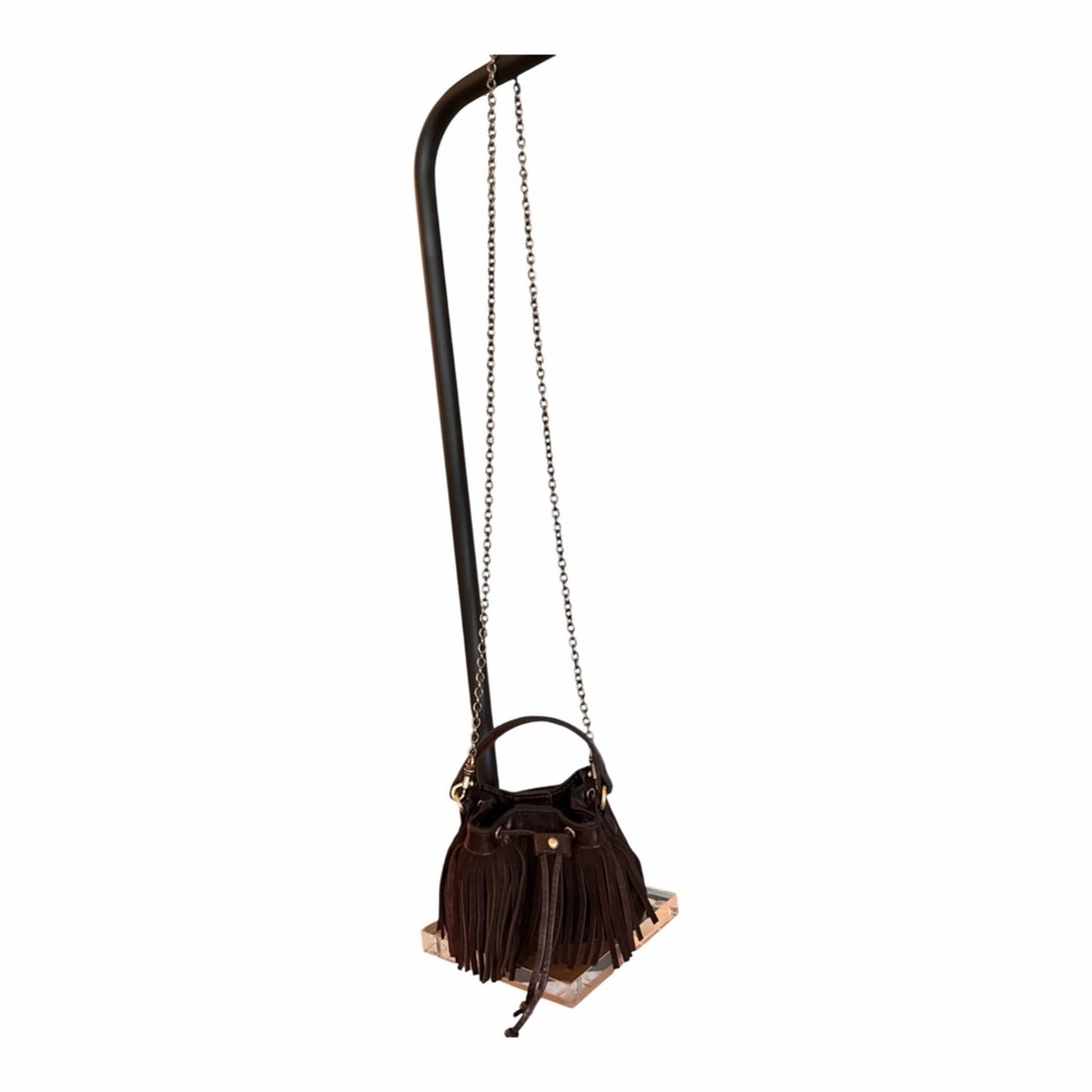 Patricia Nash Mini Elisa Fringe Bucket Bag NWT | Coastal Cowgirl Brown Leather